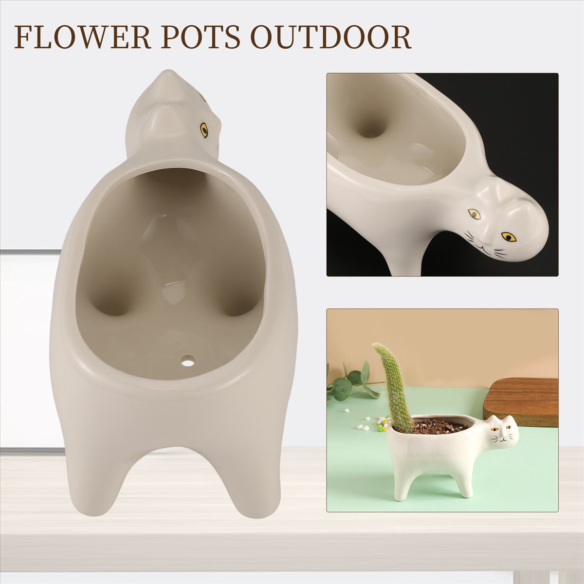 Gardening Tools Images - ABFW Sevimli Kedi Seramik Bahçe Saksı