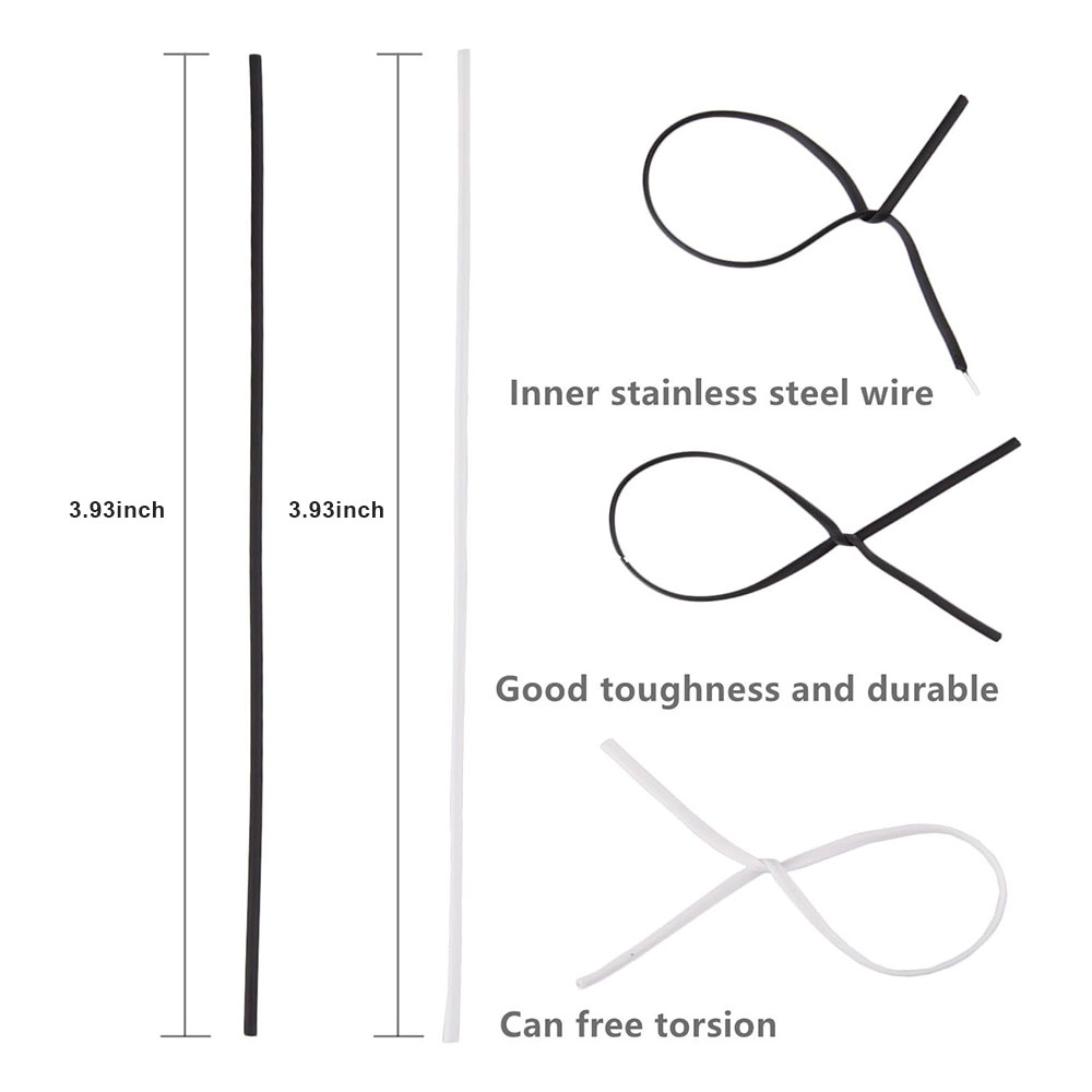 100 adet BK WH oblate demir te - Garden Wire Twist Tie incelemesi ve fiyatı